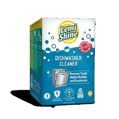 Lemi Shine Dishwasher Cleaner,Lemon Scent, Deodorizes and Removes Build-up, 4 Ct