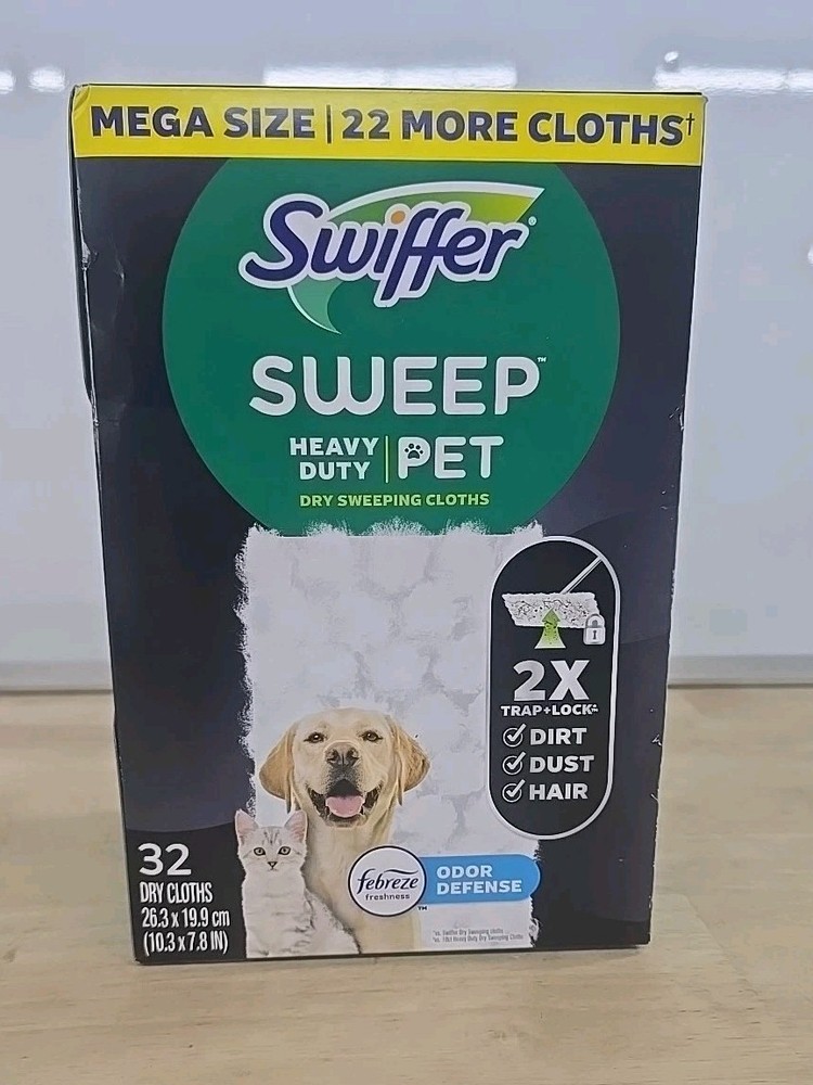 Swiffer Sweeper Dry Pet Heavy Duty Sweeping Cloths Refills Pad Total 32 Cloths