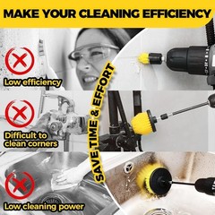 Versatile 8-Piece Drill Brush Attachments for Deep Cleaning Bathroom & Tile
