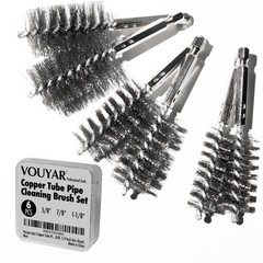 6pcs Copper Tube Pipe Cleaner for Fittings, 1/2” 3/4” 1” Pipe Cleaning Brush …