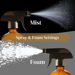 32oz Heavy Duty Spray Bottles (2 Pack) | 360° Upside Down All-Purpose Amber Bott