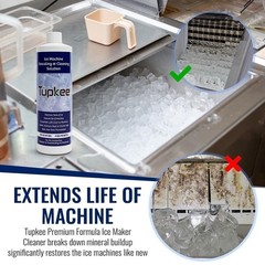 Tupkee Ice Machine Cleaner Nickel Safe, 16oz Ice Maker Cleaner, Universal 2 Pack