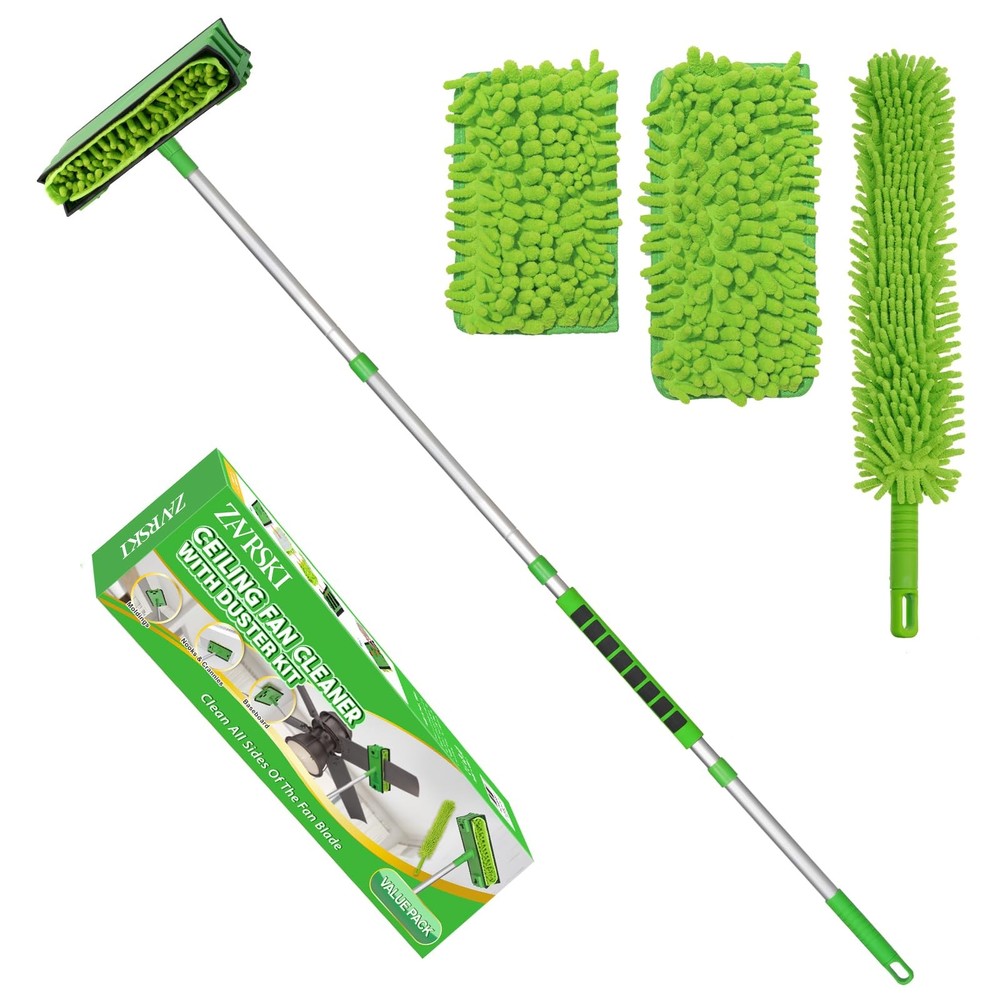 Zavrski Ceiling Fan Cleaner Duster with 6 Ft/72” Extension Pole High Ceiling…