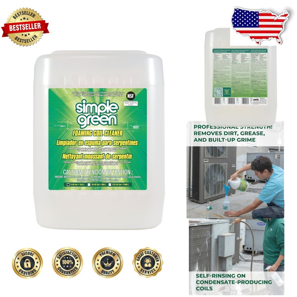 5 Gal Foaming Coil Cleaner Degreaser for HVAC & Refrigeration Unscented