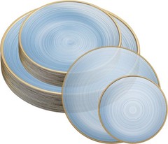 PLASTICPRO 128 Pieces Crystal Design Plastic Plates Combo Pack 7 inch and 10 i