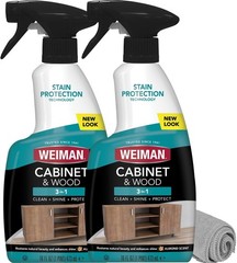 Weiman Cabinet and Wood Cleaner, Shine, Clean and Protect Spray – For Wood