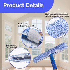 4 Pack Microfiber Window Scrubber Refills Reusable Cleaning Sleeves