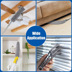 9PCS Dusters for Cleaning,Extendable Microfiber Duster with Extension Pole up to
