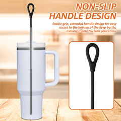 2 Pcs 6Mm and 9Mm Silicone Straw Brushes Reusable Straws Deep Cleaning Brush Lon