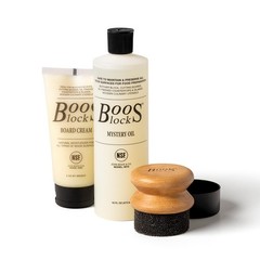 3-Piece All-Natural Care & Maintenance Set 16 oz Mystery Oil 5 Board Cream Round