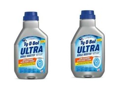 2 pack TY-D-BOL BLUE ULTRA BOOSTER IN TANK LIQUID TOILET BOWL 2X CLEANER