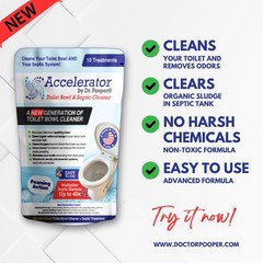Dr. Pooper Toilet Bowl Septic Tank Cleaner—Powerful Stain Remover Odor Elim…