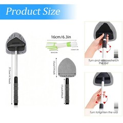 Windshield Cleaning Tool Car Window Cleaner Windshield Cleaner w/6 Reusable Pads