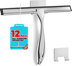 12-Inch All-Purpose Shower Squeegee for Shower Doors, Tile Shower Walls, Bath…