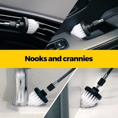 Holikme 5 Pack Drill Brush Set with Extension for Bathroom Kitchen Car Cleaning