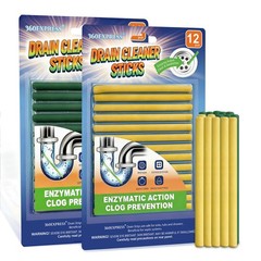 360EXPRESS Drain Cleaner and Deodorizer Sticks, 24 Pcs Enzyme Drain Sticks – …