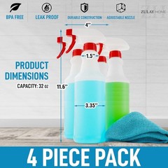 Zulay Home Heavy Duty Spray Bottle – Leakproof, Adjustable Nozzle