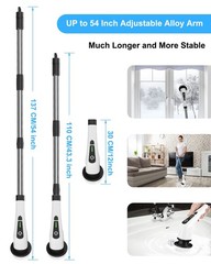 Electric Spin Scrubber, Cordless Cleaning Brush with 8 Replaceable Brush Head…