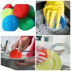 Cleaning Plastic Cleaning Scrubber Kitchen Dish Pot Pan Washing NYLON Jaali 6Pc