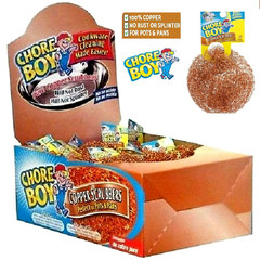 NEW LOT OF 6 CHORE BOY COPPER SCRUBBER 100 % COPPER DISPLAY BOXES 36 COUNT
