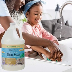 Liquid Dish Soap Plant-Based Concentrated 1 Gallon 128 Fl. Oz. Clear