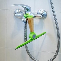 Wipe Out, Pivoting Shower Squeegee with Hanging Hook and Suction Cup, Durable