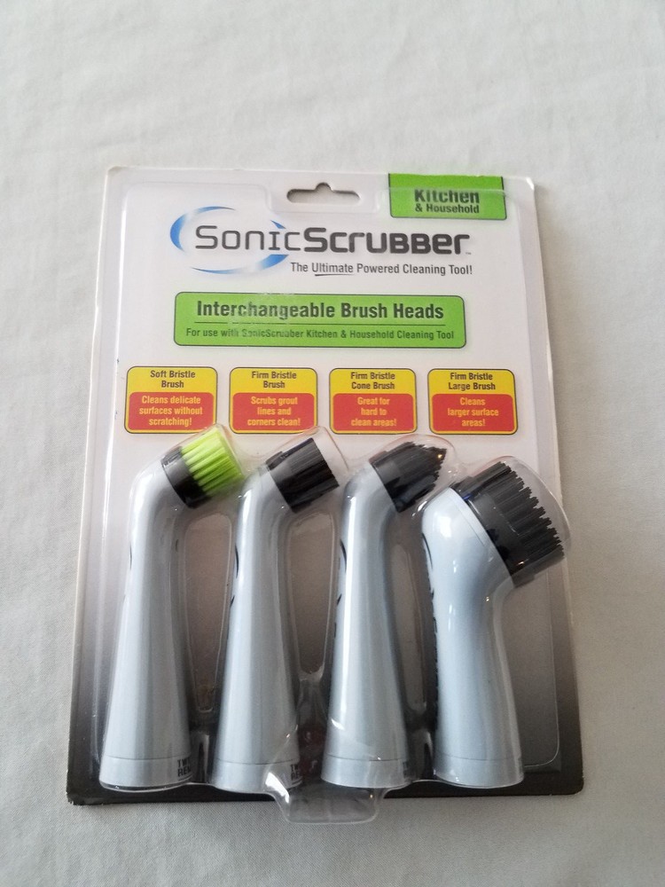 Sonic Scrubber Replacement Brush Set For Kitchen & Household & Bathroom NEW