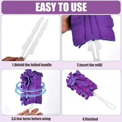 12 Pack Fleece Duster Refills 360° Reusable Duster Refills for Swiffer Washable