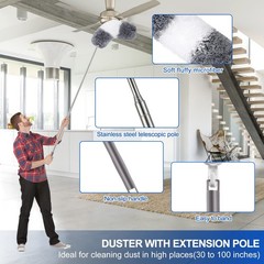 Duster Kit (11PCS) – Washable Dusters with Extension Pole (30 to 100 in)