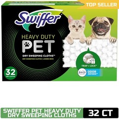 Swiffer Sweeper Pet, Heavy Duty Dry Cloth Refills, Febreze Odor Defense, 32 ct