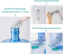 2 Pack 28″ Long Bottle Brush, 3 & 5 Gallon Bottle Cleaner Brush, Nylon Bristles