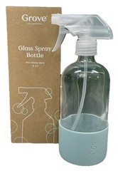 Grove Collaborative 16oz Glass Spray Bottle With Aqua Silicone Sleeve New & Used