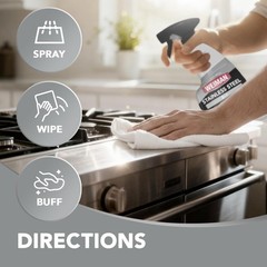 Weiman Stainless Steel Cleaner & Polish, 2 Pack, 24 Fl Oz (Pack of 1), 2 Pack