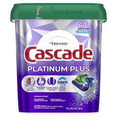 Cascade Platinum Plus Dishwasher Pods Detergent Tabs, Fresh, 47 Count
