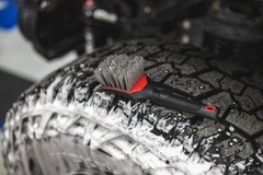 ProGrip Tire Brush Ergonomic Handle, Stiff Bristles for Easy Tire Cleaning