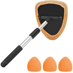 Car Windshield Cleaner Extendable Rotating Microfiber Tool Interior & Exterior