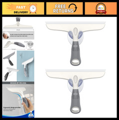 Multi-Purpose Silicone Squeegee for Windows, Glass, Shower, Car – 10″ 2 Pack