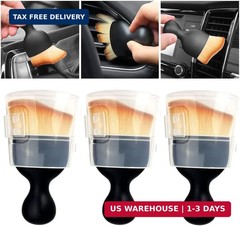 QUAAM 3PCS Car Interior Cleaning Tool, Car Cleaning Brush Interior Dust Collecto