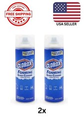 2x CLOROX FOAMING GLASS CLEANER Streak Free Drip Free Shine Bleach Free 16oz Can