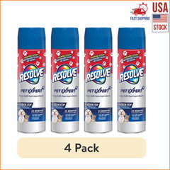 Resolve Pet High Traffic Carpet Foam Cleaner 22 oz Spray Odor Remover, 4 Pack