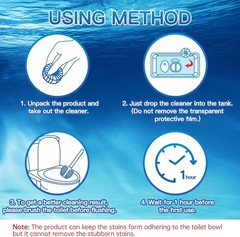 Vacplus Automatic Toilet Bowl Cleaner Tablets, 12 Count (Pack of 1), Blue