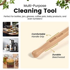 Bottle Brush, 14in Extra Long German Beechwood Handle, Strong Hemp Bristles, …