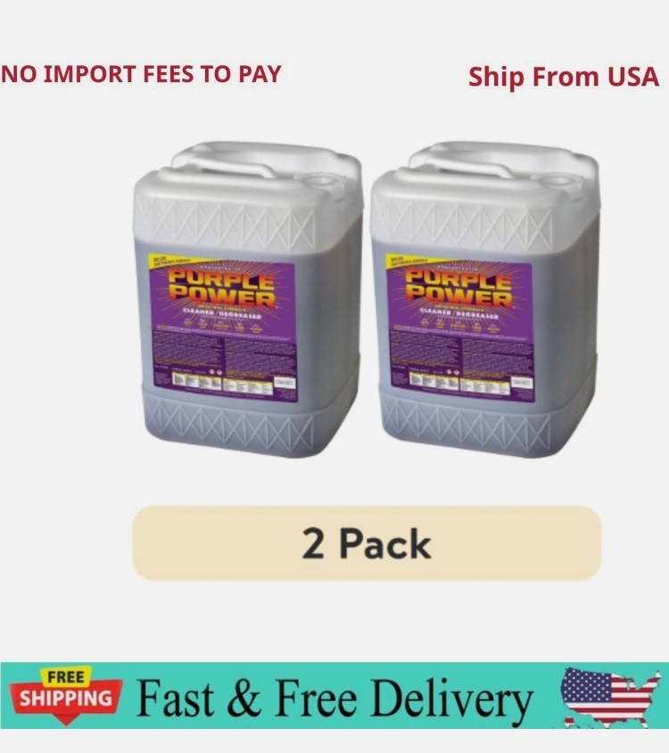 2 pack) Purple Power Industrial Strength Cleaner and Degreaser, 5 Gallon New