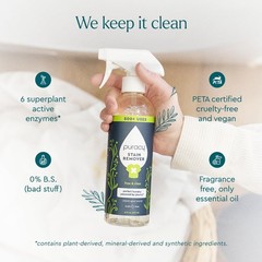 Puracy Stain Remover Spray, Natural Based Travel and Laundry Stain Cleaner for