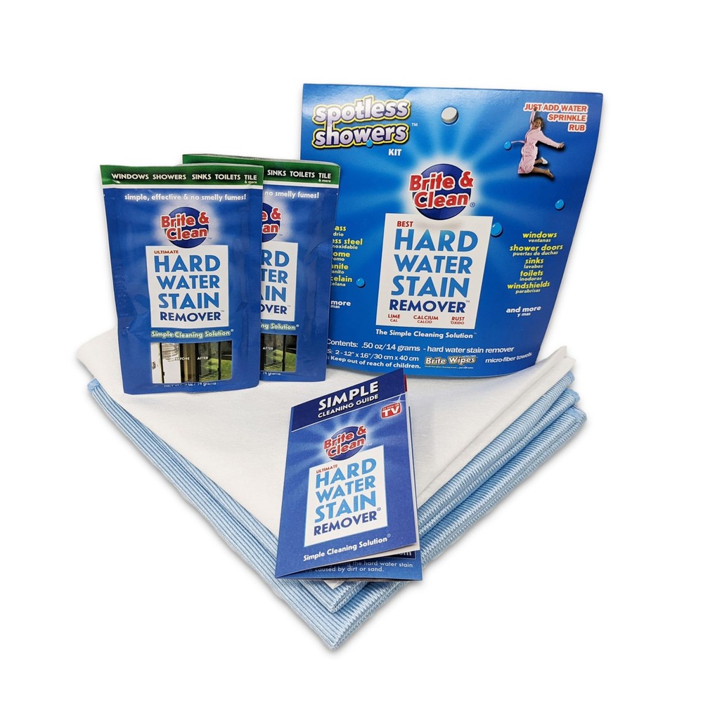 ® Spotless Shower Doors® Kit for Hard Water Stain Removal on Glass, Shower Do…