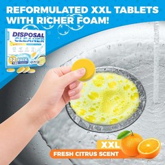 Garbage Disposal Cleaner Deodorizer – 12 Pack, Foaming Citrus Sink Freshener – X