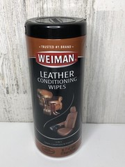 Weiman Leather Conditioning Wipes Furniture Car Seats Shoes Cleaner Polish 30 ct