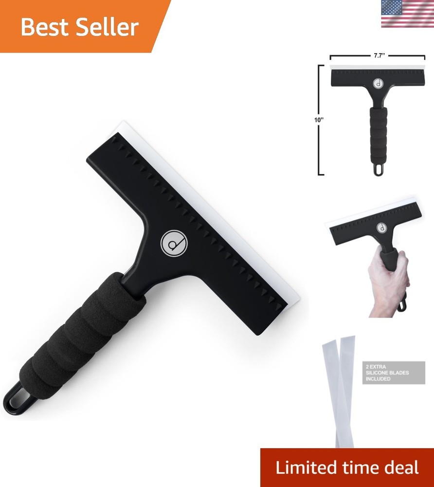 Squeegee for Shower Door, Car Windshield, and Glass Window – 2 Extra Silicone…