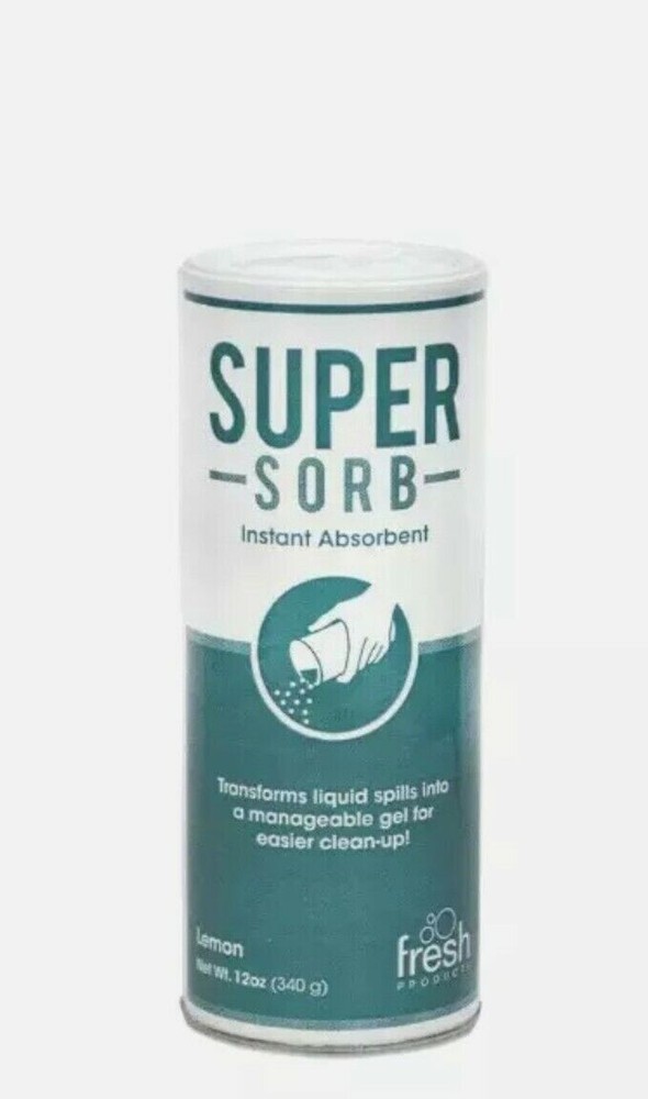6 Pack Super-Sorb Instant Absorbent- Transforms liquid into gel. Lemon.