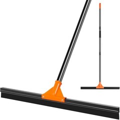Heavy Duty Floor Squeegee for Concrete Tile Cleaning, 24″ Rubber 24 inch Orange